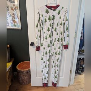 LAZY ONE Cozy Pine Tree Pajama Onesie, Size Medium